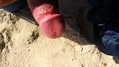 Str8 men jerking in beach for a slut