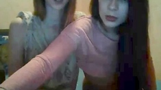 Two Girls kissing on Webcam