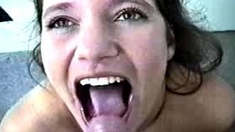 Homemade amateur blonde teen blowjob and cumshot