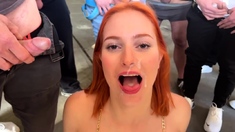 Horny perky redhead teen gives hot blowjob in POV