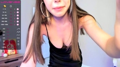 Cute Curly Brunette Solo Webcam Masturbation