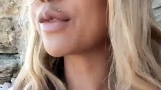 Sexy blonde amateur babe give blowjob and fucking to cumshot