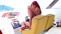 Sexy brunette teen outdoor masturbation