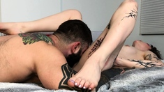 Small tit brunette sucks a big cock hardcore