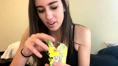 Close up teen foot worship