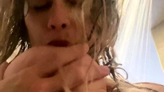 Beautiful blonde nanny and big boobed blonde MILF get pumped