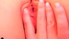 Pussy toying busty high heeled stunner solo pov masturbation