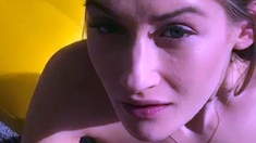 Bitch gives wam blowjob and handjob in pov scene