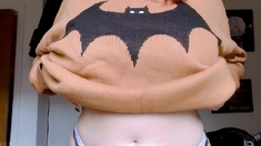 Amateur striptease and Solo masturbation