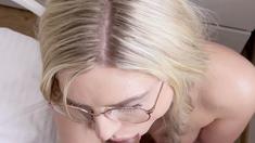 Blonde teen Kiara Knight hot POV blowjob and fucking on cam