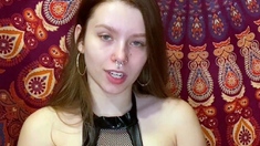 Violet lovely amateur redhead woman toying