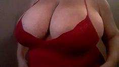 Big Boobed Blonde Masturbates With A Dildo In The Bathroom