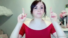 Brunette solo darling masturbating at home