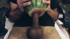 Asian Man Fucks a Watermelon