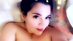 Big boob brunette masturbates on webcam