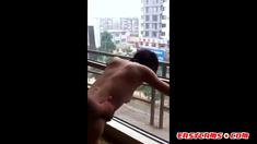 Asian Girl Shared at Open Window