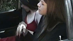 Pink labia close up of naive brunette