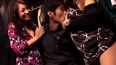 Japanese group sex with pussy licking and fucking