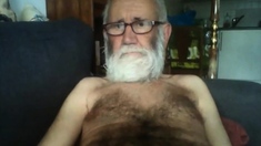 Grandpa Stroking On Webcam