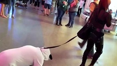 PLATINUM'S PATHETIC PET PUBLIC MUTT CRAWL FemDom