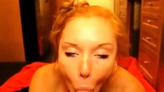 German Redhead Amateur Blowjob and Homemade Action
