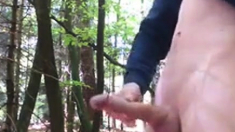 Huge Cock Public Cum in Forest