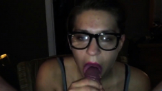 Homemade blowjob swallow