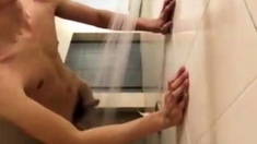 boy fun in shower