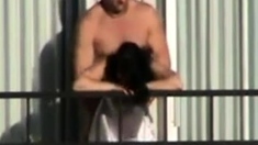 couple fucks on hotel balcony