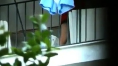 Neighbour nice upskirt Balcony