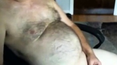 Handsome Hairy Dad Jerking Off